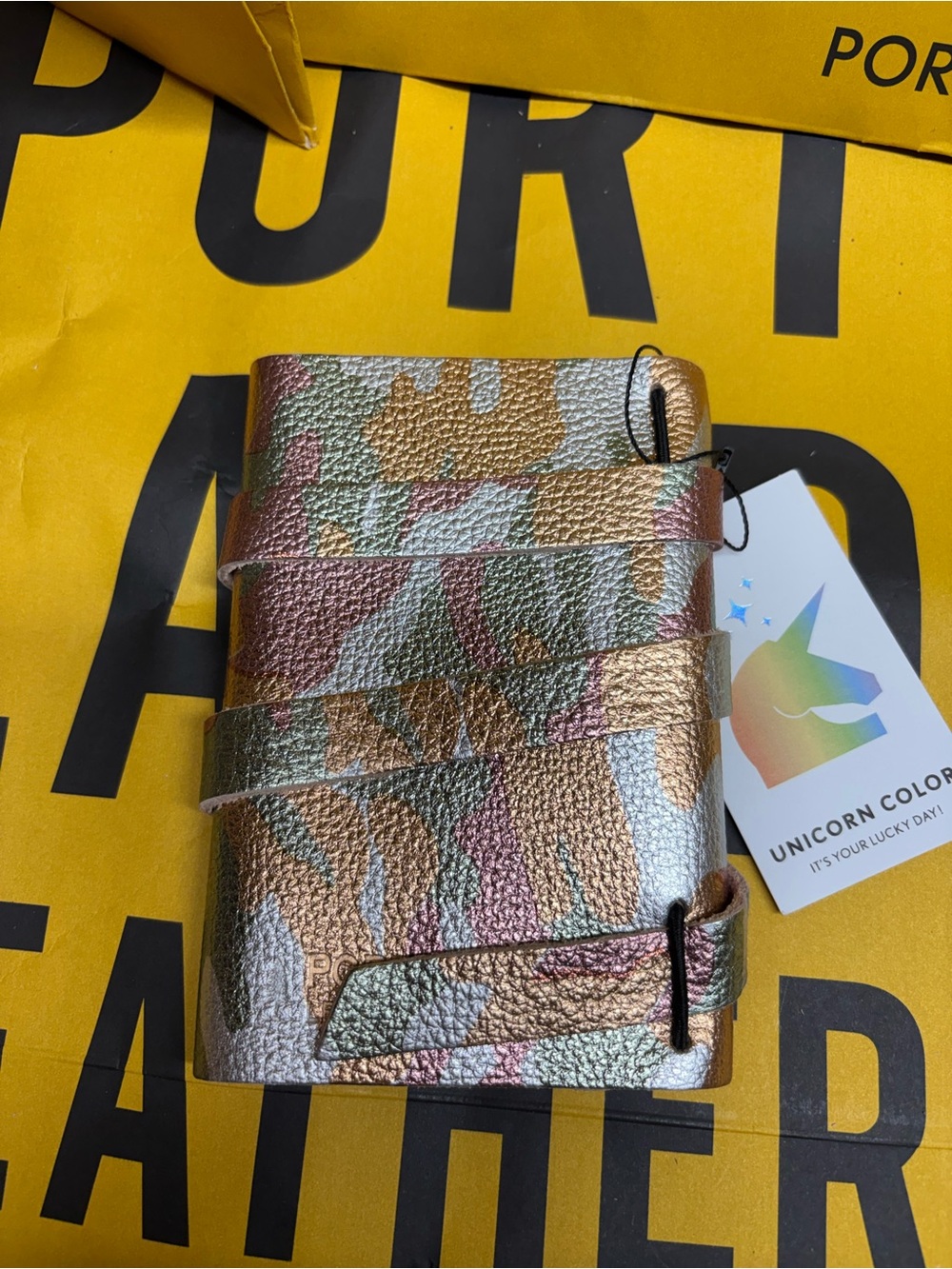 Portland Leather Metallic Camo Wrap Journal - NEW